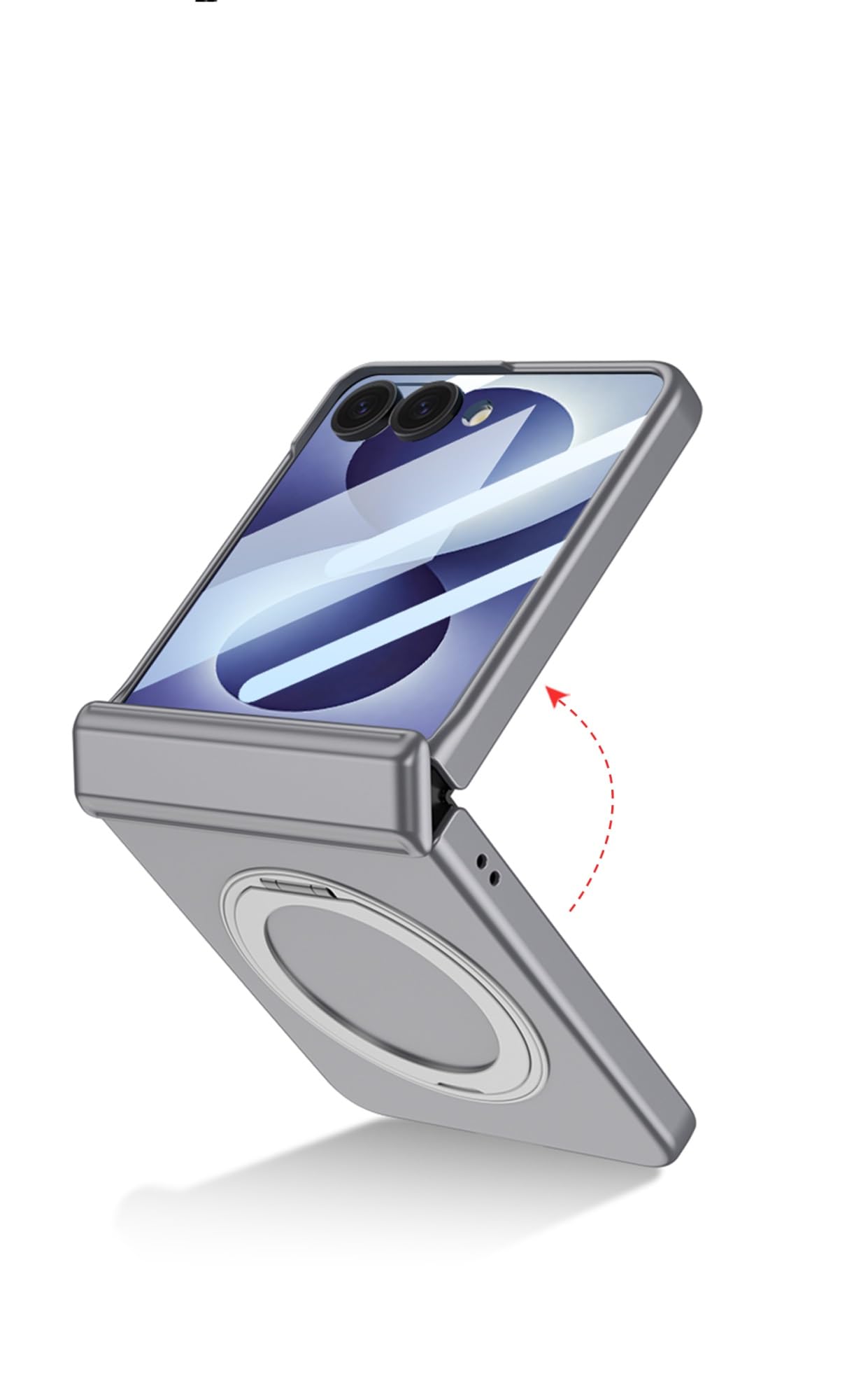 Custodia con cerniera magnetica compatibile con Samsung Galax Z Flip 8 Full Cover con cerniera protettiva nera