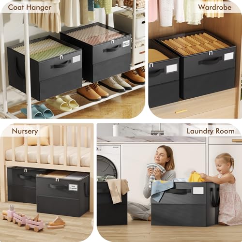 Image of Large Reinforced 2 Pack Shoe Organizer for Closet with Adjustable Dividers | Customizable Compartments for Sneakers, Boots, Heels, Sandals, Clothes, Towels and Toys, Versatile Cube Storage Organizer