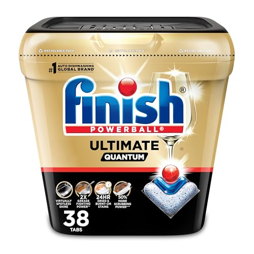 Image of Finish Ultimate Dishwasher Pods, No Pre-Rinse Dishwasher Detergent Soap Removes Burnt-On Stain, with CycleSync Technology, Degreasing & Scrubbing Power, 38 Count