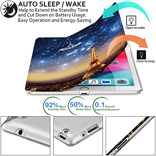 Image of DuraSafe Cases For iPad 9.7 Inch 4 3 2 Generation [iPad 4th 3rd 2nd Old Model ] A1458 A1416 A1395 A1458 A1416 A1395 MC705HN /A MD328HN /A MD333HN /A PrintediPad Cover with Frosted Hard Back - Paris Night