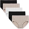 Fruit of the Loom Womens 5 Pack Microfiber Brief Panties, Multicolor, 8