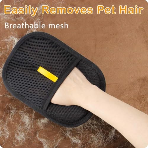 Image of ComSaf Pet Hair Removal Gloves, Static-Enhanced Pet Hair Removal Mitt [1 Pcs], Reusable Grooming Mitt Cleaning Glove for Furniture, Carpets, Car Seats & Gentle Massage for Dogs Cats (23.5x18cm)