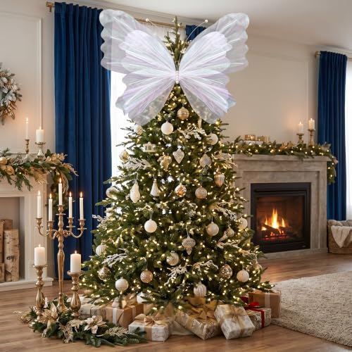 Smoothnovelty 47'' Christmas Butterfly Tree Topper 3D Giant Butterfly Decor