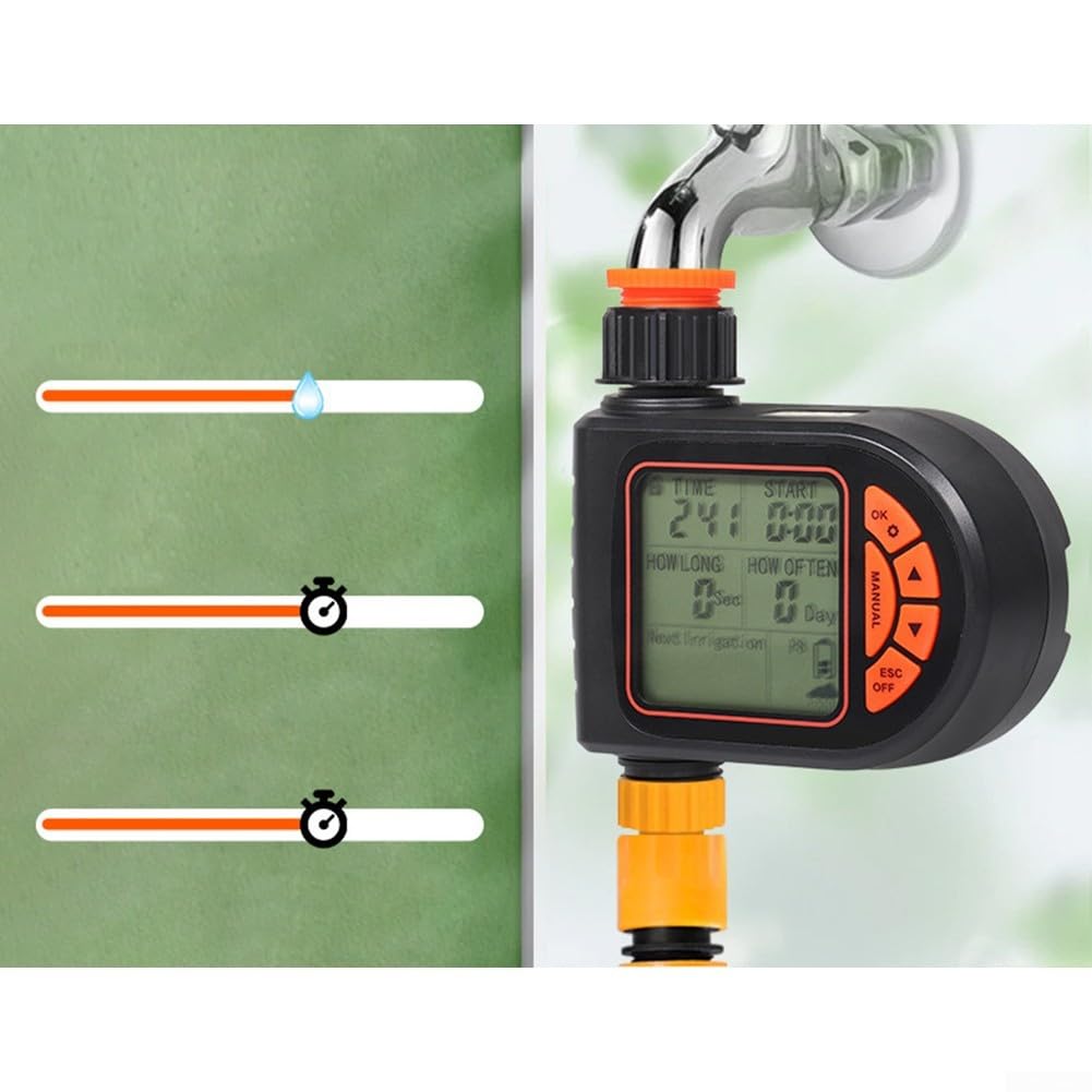 ZYWUOY Temporizador digital de agua con sensor de lluvia, controlador automático para riego de ahorro de agua