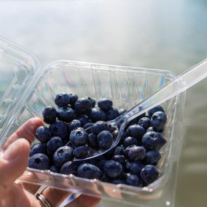 Miniatura 6 de Paquete de 200 tenedores y cucharas transparentes cubiertos de plástico desechables juego de cubiertos utensilios de cocina compostable oficina