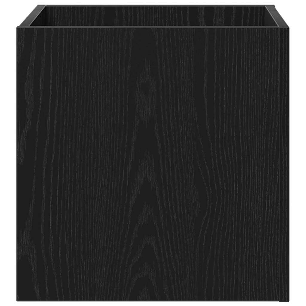 Moderna caja de macetas de aspecto de roble negro, 40 x 40 x 40 cm, material de madera, resistente para interior, jardín, terraza, fácil montaje