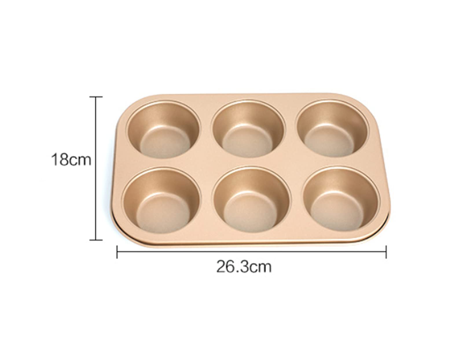 Bandeja grande para magdalenas 6 tazas Molde para magdalenas de silicona, Molde antiadherente para magdalenas para magdalenas, Molde para hornear magdalenas o magdalenas, Bandeja para hornear 26,3 x