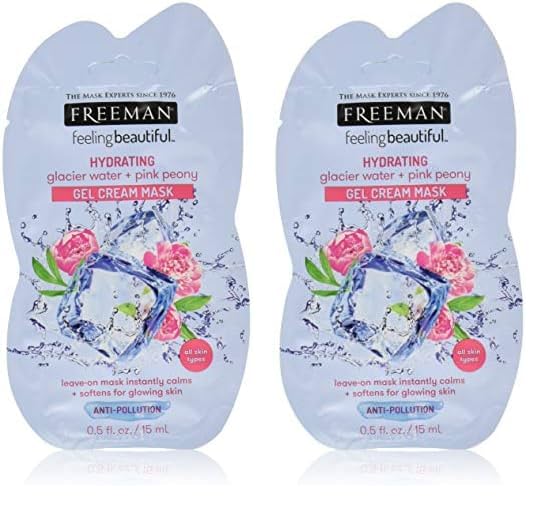 Freeman Facial Glacier - Mascarilla hidratante de agua (paquete de 2)