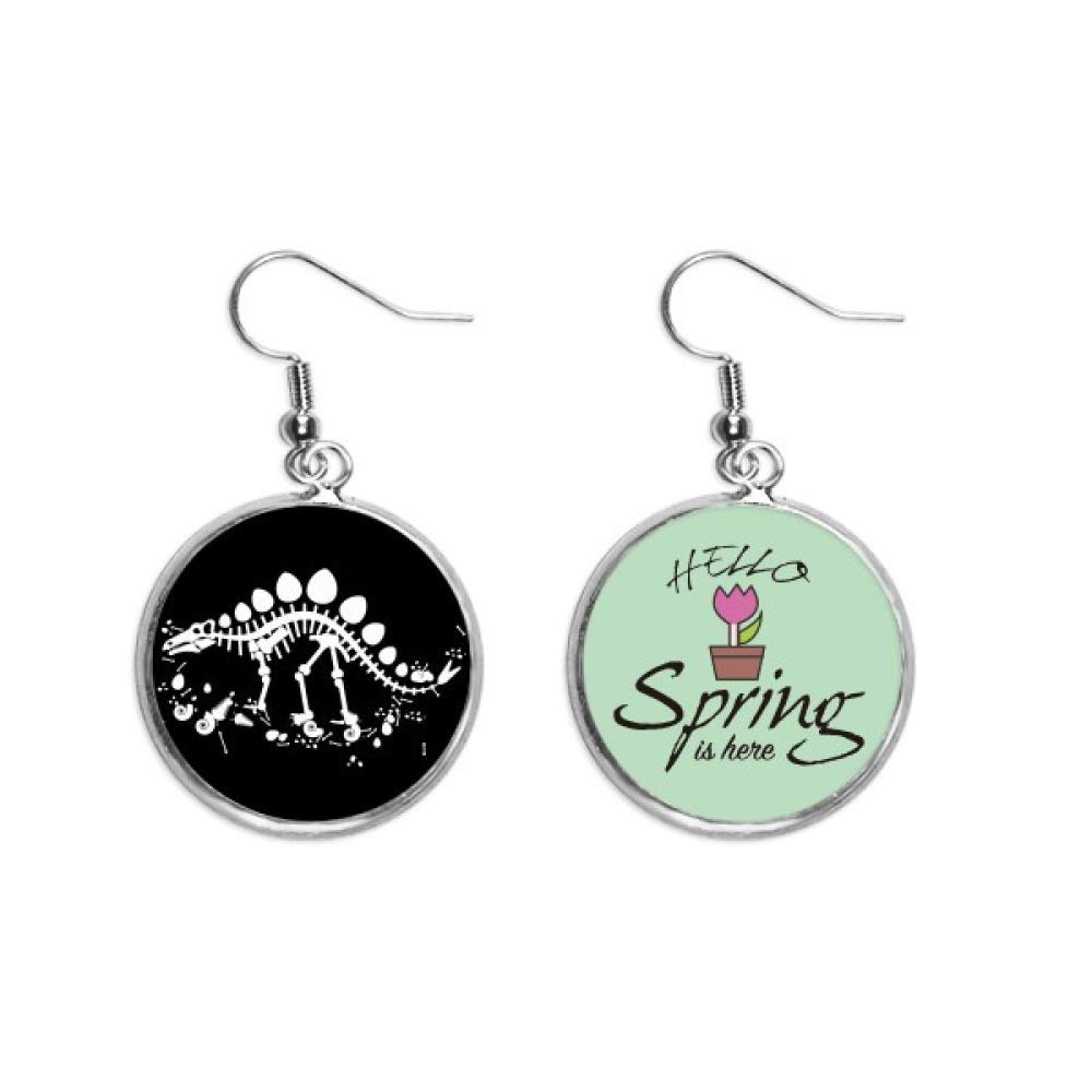 Pendientes de estegosaurio Dragon Grass joya ideal para paseos de primavera 5