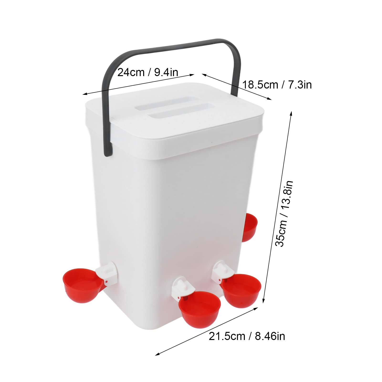 Juego de Bebedero y Comedero Automático para Aves de Corral, 12 litros, Ahorro de Energía, Múltiples Bebederos para Pollos, Patos y Aves de Corral