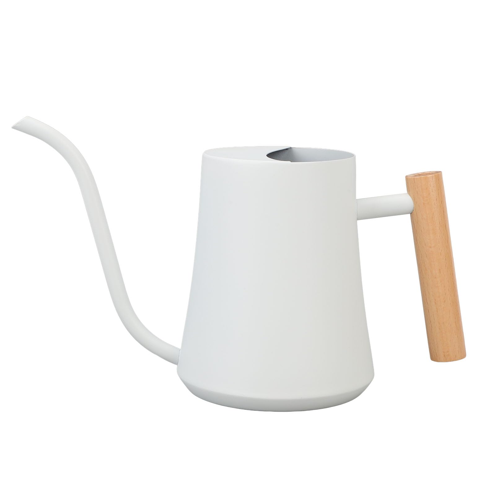 Arrosoir en acier inoxydable design noir mat 1L avec poignée bois élégante