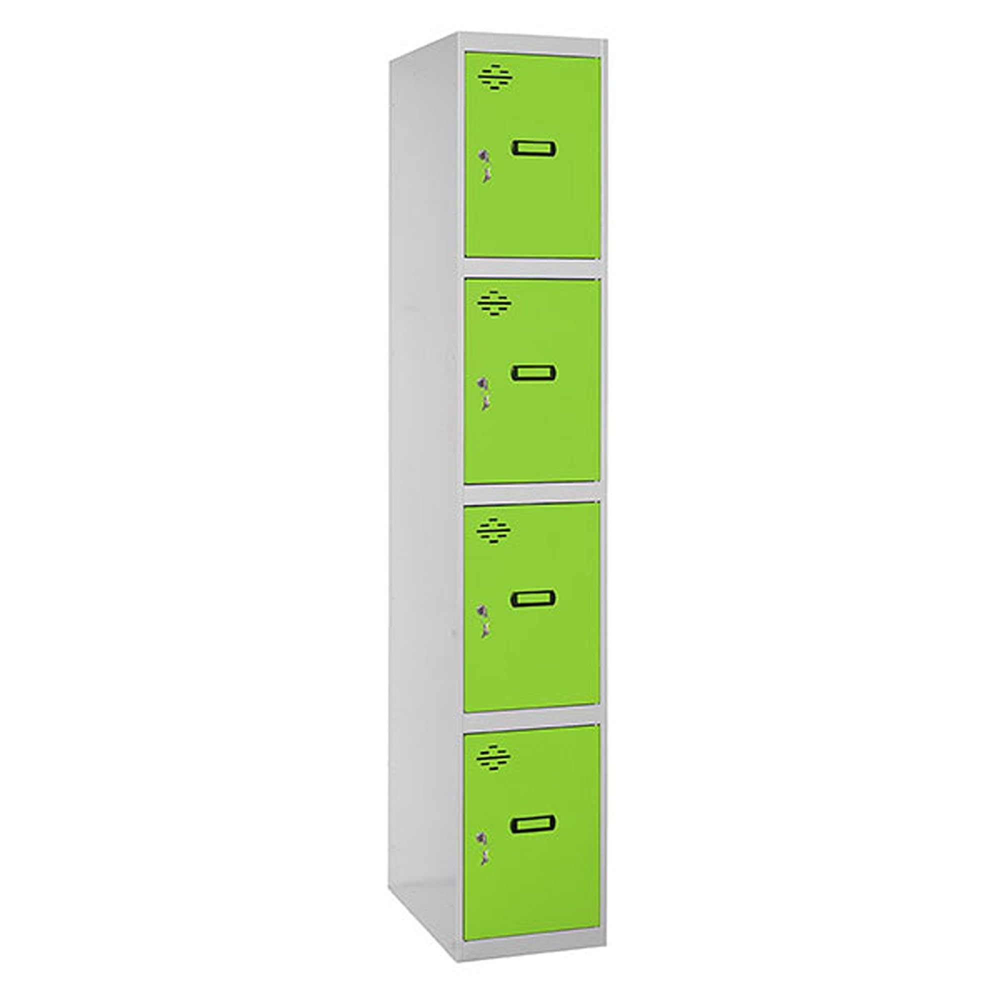 Simon Rack Simonlocker Metallschrank, 4 Türen, mit Schlüssel, 1800 x 400 x 500 mm, Grau/Grün