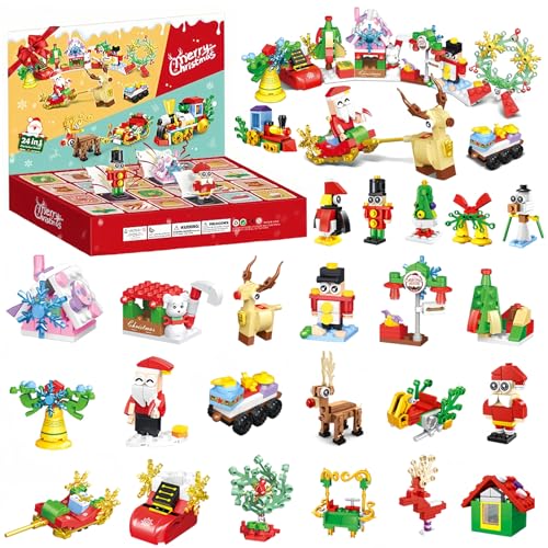 Advent Calendar 2025 Kids Toy Christmas Building Blocks Set,Xmas 24 Days Christmas Countdown Calendar Blocks Toys,Advent Calendar Gifts for Teenage Boys Girls Xmas Stocking Stuffers Kids Party Favors