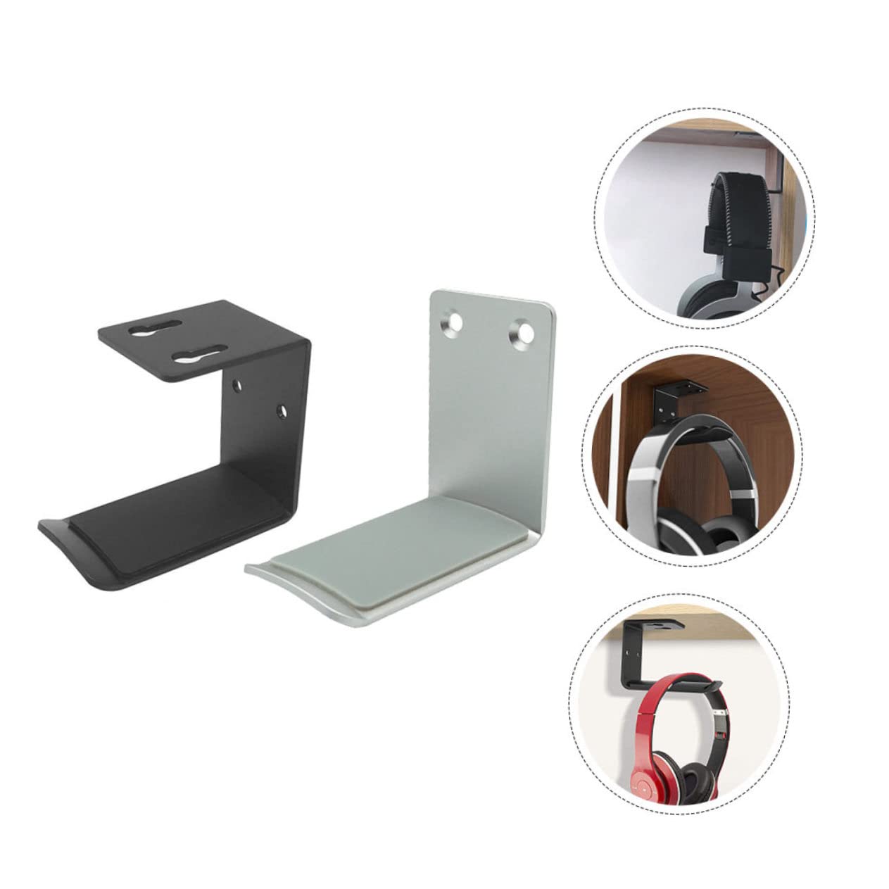 DOITOOL 6 Pz supporto per cuffie gancio sotto scrivania per cuffia portacomputer porta computer porta cuffia gancio per cuffie auricolare staffa allacciare appendiabiti