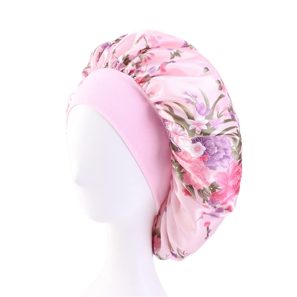 HODAGES 36cm Hair Styling Cap Ajustar Satinado Sólido Cuidado del Cabello Mujeres Night Sleep Hat Silk Head Wrap (Color : E, Size : One Size) (G One Size)