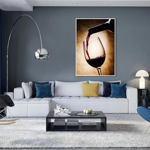 Toile verre de vin rouge moderne pour habiller un mur vide de cuisine - 4