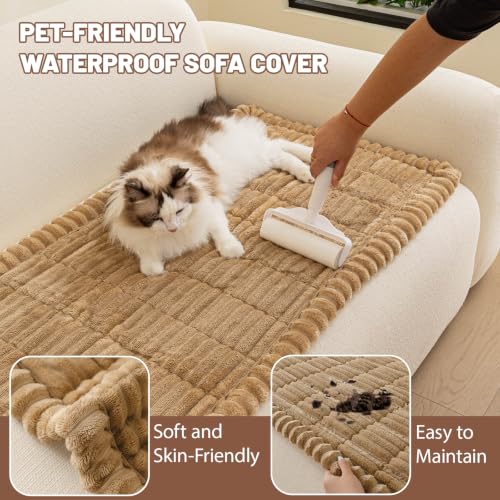27.6" x 59" CoSofSLIP Pet Sofa Cover (Brown) - image 3