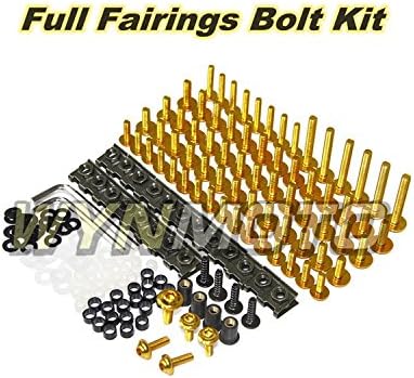 Miniatura 2 de WYNMOTO Kit de tornillos de aluminio para motocicleta Kawasaki ZX9R 1994-1997 94 95 96 97, Dorado