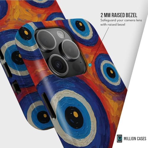 Image of MILLION CASES Back Cover Case for iPhone 15 Pro Scratch Resistant Anti-Slip Polycarbonate Shockproof Protective Durable Nebula Eyes Crystal Case for Men & Boys