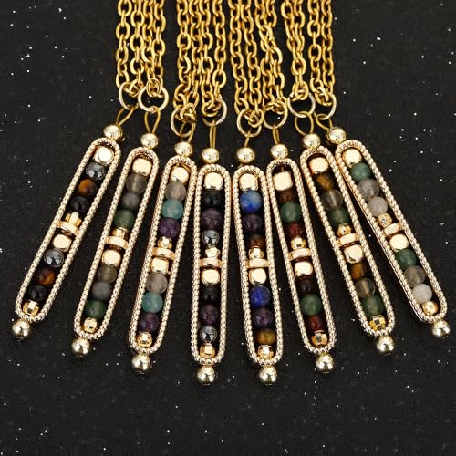 Ronglry Healing Crystals and Stones Necklace Spiritual Crystal Necklace for Women Men Anxiety Necklace Empath Protection New Beginnings Gifts Crystal Pendant Necklace Healing Crystals Jewelry4