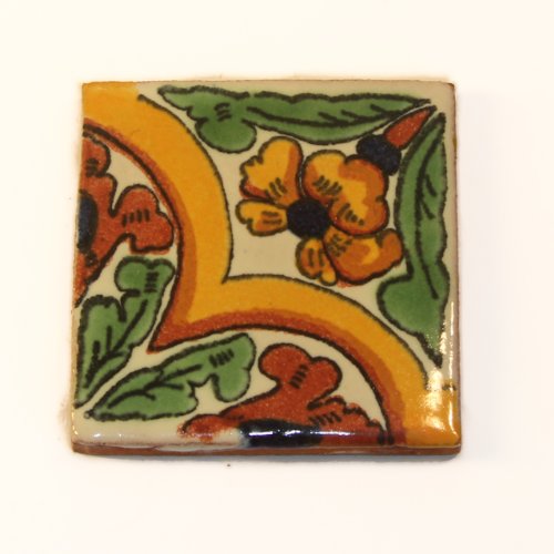 Tumia LAC Handmade Mexican Talavera Tile - Authentic Style Natalia Ceramic Tiles for Crafts Backsplashes and Home Improvement - 10 Pack