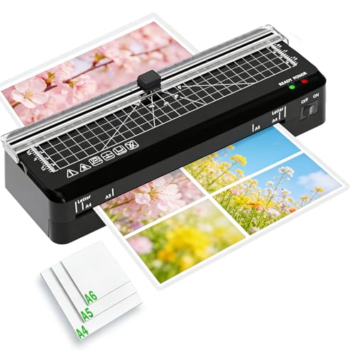 Image of Laminator, A4 Laminator Machine, 9 inches Thermal Laminator 70s Fast Warm-up with Build in Paper Trimmer
