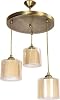 Fer Chandelier Retro Vintage Color Honey Colorful Double Glazed Chandelier Pendant Lamp Living Room - Kitchen - Bedroom 3-Piece Chandelier
