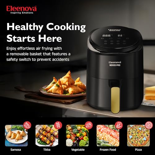 Image of Eleenova Nexus Pro 4.5 litres Air fryer 1200 Watts with Smart Touch Panel [ Golden Handle with Full Display ]
