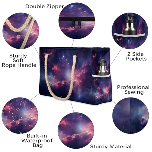 Tote Beach Bag for Women Large Zipper Beach Bags Waterproof Sandproof Gym Swim Pool Travel Bag3