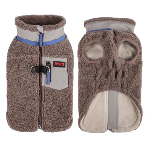 FEimaX Warme Hundemantel Winddichte Haustier Winter Fleece Hundejacke Winterweste mit D-Ring Hundekleidung Welpenjacke für Kleine Mittlere Hunde