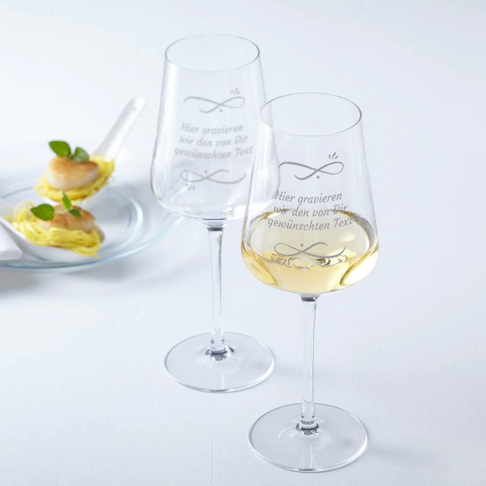 polar-effekt Leonardo Puccini Weinglas mit Gravur des Namens – Wein-Glas 560 ml Geschenkidee - Motiv Wunschtext - Wine Glass - mit eigener Botschaft - Weihnachten - Weißwein, Rotwein