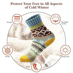 FYC Women Socks Winter - Gifts for Women - Warm Thick Soft Wool Cozy Crew Socks Christmas Stocking Stuffers Gifts for Women FYC Women Socks Winter Gifts for Women Warm Thick Soft Wool Cozy Crew Socks Christmas Stocking Stuffers Gifts for Women