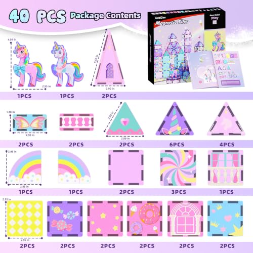 Image of GobiDex Magnetic Building Blocks Unicorn Toys for Girls Age 4-6