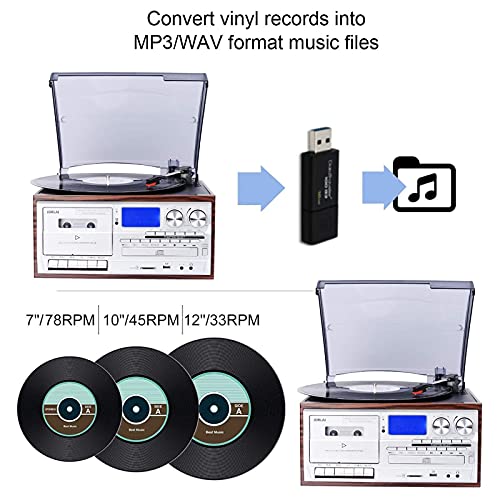 Tourne-Disques, 33/45/78 Tourne-Disque Vinyle avec Haut-Parleurs – Lecture MP3 USB/Bluetooth/Radio FM/Vinyle LP - Les Beatles, Paul McCartney, John Lennon, RIngo Starr, George Harrison Tourne-Disques, 33/45/78 Tourne-Disque Vinyle avec Haut-Parleurs - Lecture MP3 USB/Bluetooth/Radio FM/Vinyle LP – Image 6