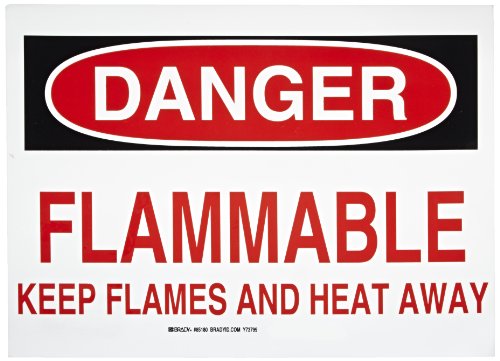 Autocollant polyester Brady résistant aux produits chimiques Flammable 25x35cm