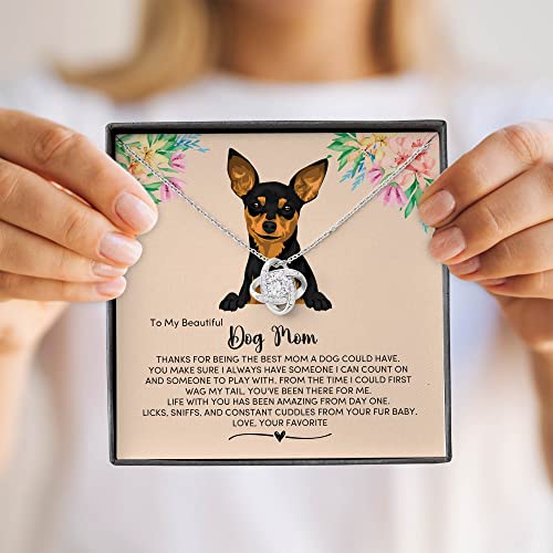 Miniature Pinscher Dog Mom Necklace Present, Jewelry Message Card for My Fur Mum, Miniature Pinscher Dog Owner Present, Pet Portrait Necklace2