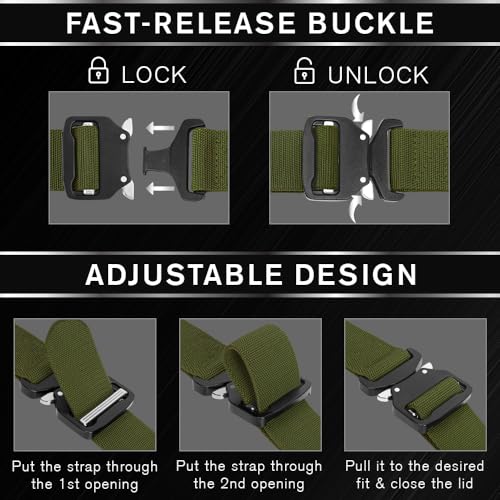 Image of TECEUM Tactical Belt - Heavy-Duty & Quick Release - Military, Work, Rigger, Duty & Utility Belt for Men