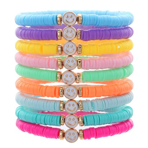 Friendship Bracelets for Women - Heishi Surfer Colorful Smile Evi...