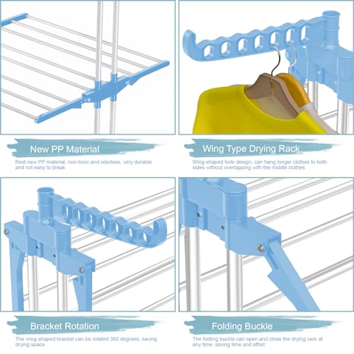 Wäscheständer Klappbar 3 Etagen - Flügel Wäschetrockner Stabil Für Innen & Draußen