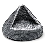 Heymamba Doughnut Dog Bed Medium Dog Cave Bed, Fiber Cotton to Support Medium Dogs, Washable hooded beds, 66x66x15CM