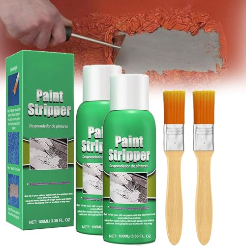 Yutdiery Paint Stripper, High Efficiency Paint Remover for Metal Surfaces, Paint Stripper for Metal and Wood, Automotive Paint Stripper, Paint Stripper with Brush Wall Surface, Paint Remover Tool (2)