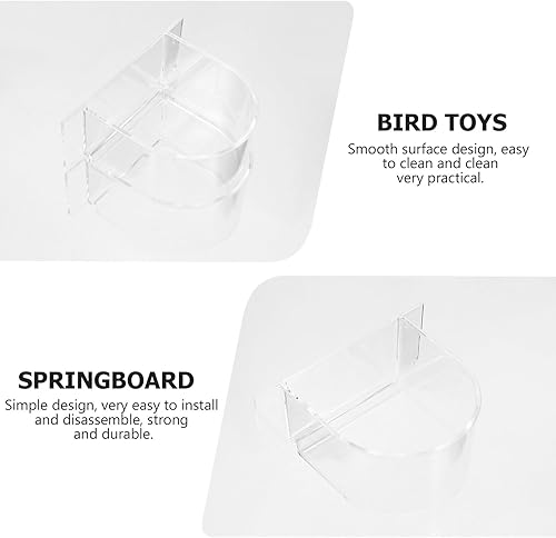 Kisangel 2PCS Bird Cage Feeder Trough, Clear Bird Feeder Cups Parrot Water Bowl for Cage Replacement