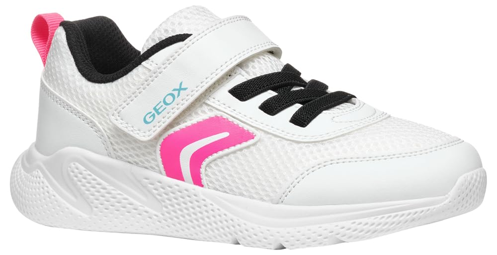 Geox J SPRINTYE Girl B Sneaker, White/Black, 11 UK Child