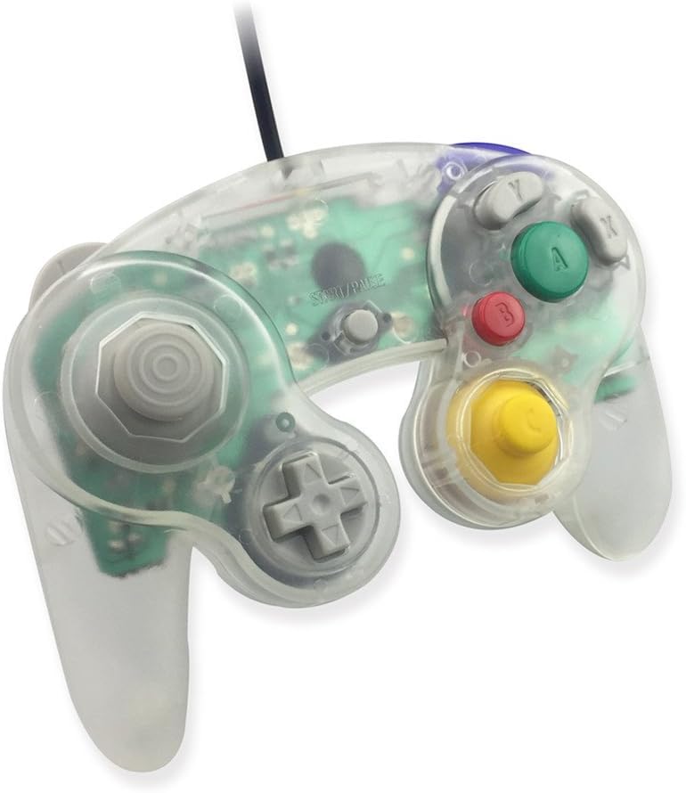 Image of Reiso Gamecube Controller, 2 Pack NGC Classic Wired Controller for Wii Game cube Console (Clear Purple and Clear White)