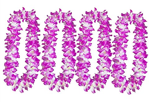 Hawaiian Hula Leis Dance Garland Artificial Flowers Neck Loop for Luau Party Costumes (Purple)