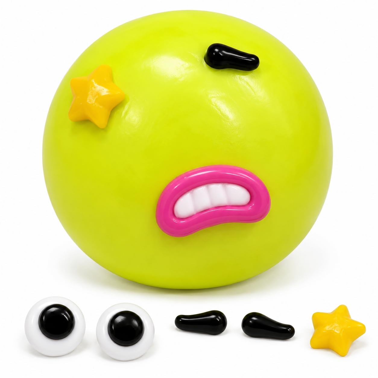 Smushers Squishy,Cute Squishies Slow Rising Smushers, Stress Relief Sensory Tool for Relaxation, 9.5cm Soft Textured Squishy for Desk Play,Assembleable Expressions Are Very Interesting