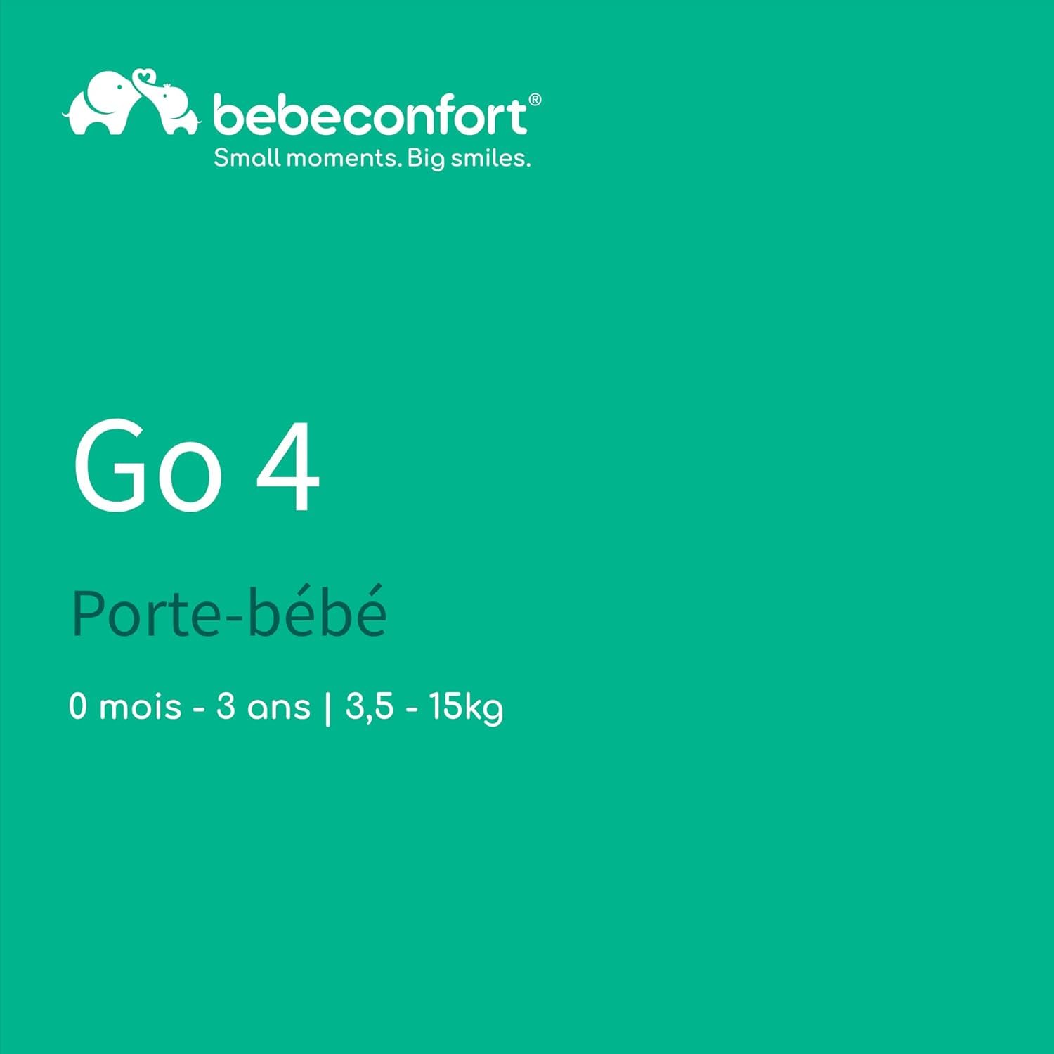 Bebeconfort Go4 Porte-Bébé Évolutif, de la Naissance à 3.5 ans, 0-15 kg, Black Chic