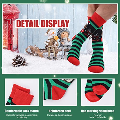 Christmas Socks For Men, 6 Pack Mens Christmas Socks, Xmas Crew Socks US Size 6-133