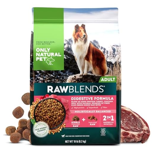 Only Natural Pet Raw Blends Infused Grain Free Dog Food, High Protein All-Natural Whole, Fresh Ingredients & 100% Raw Meat Bites 4lb (18 Pound (Pack of 1), Digestion)