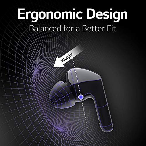 Lg Tone Free Hbs-Fn4 - True Wireless Bluetooth Earbuds With Hi-Fi Sound Solution By Meridian Audio, Dual Microphones In Each Earbud, And Ipx4 Water Resistance - Black (Renewed) #TOP4